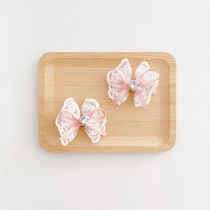 Girl Hair Clip Bow Lace Pair (GHP9433)